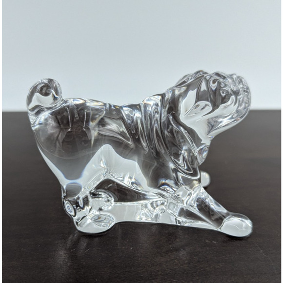 Baccarat Crystal Mops Hund Carlin Pug Dog Puppy Figurine Paperweight France - Picture 5 of 13
